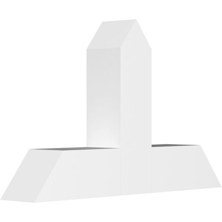 Ekena Millwork Portland Architectural Grade PVC Gable Bracket, 36"W x 22 1/2"H x 6"D x 6"F, 15/12 Pitch GBP036X23X0606POR00